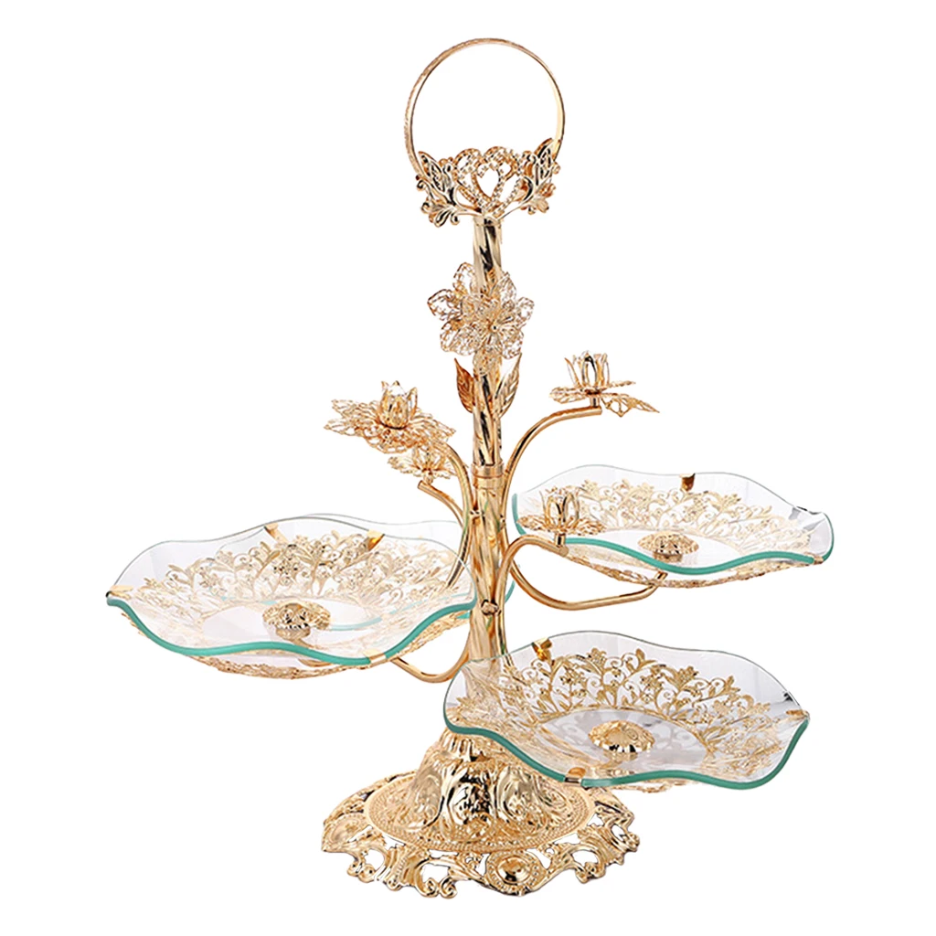 

Glass Fruit Tray Cake Candy Serving Tray Table Platter Stand for Wedding