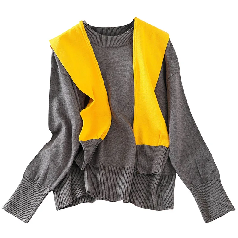 2019 Новая мода Женская одежда свитер женский костюм из двух частей L922 |