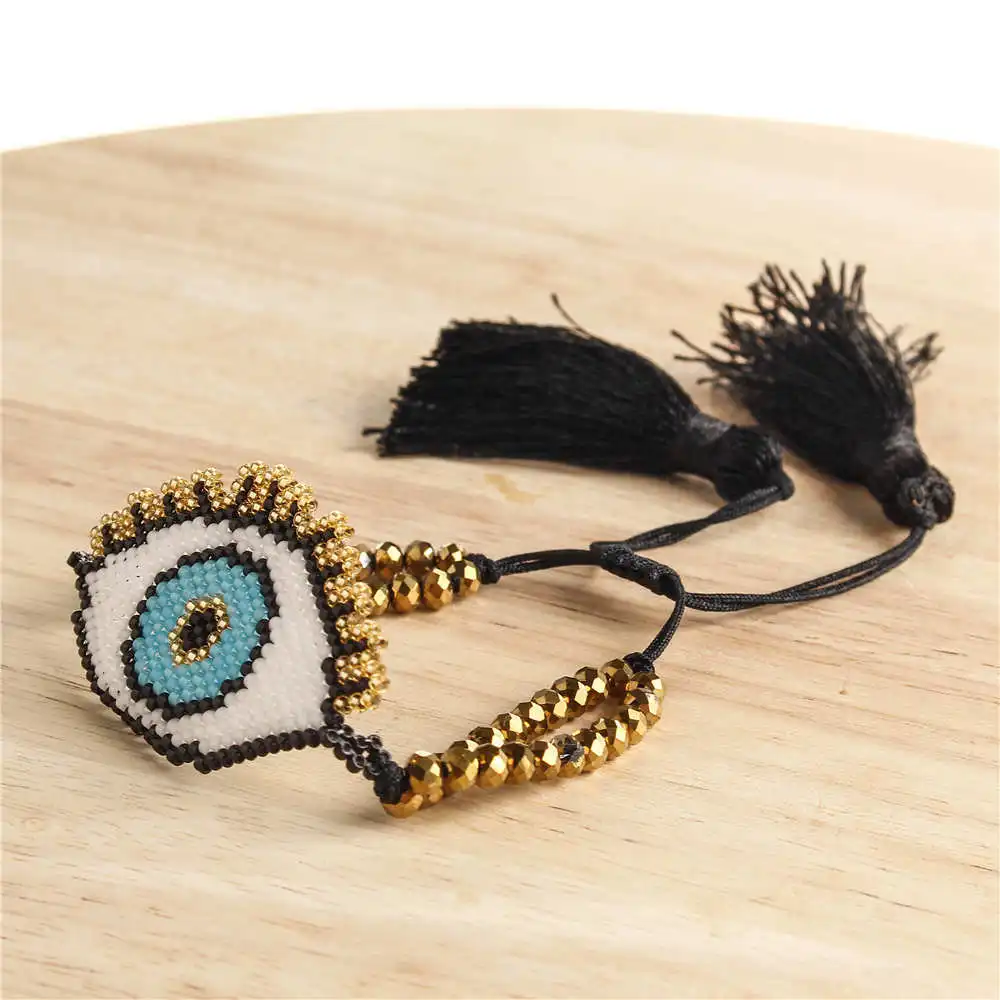 Go2boho Delica MIYUKI браслет Турецкий Дурной глаз браслеты женские кисточки для глаз Pulseras Mujer тканые летние пляжные украшения
