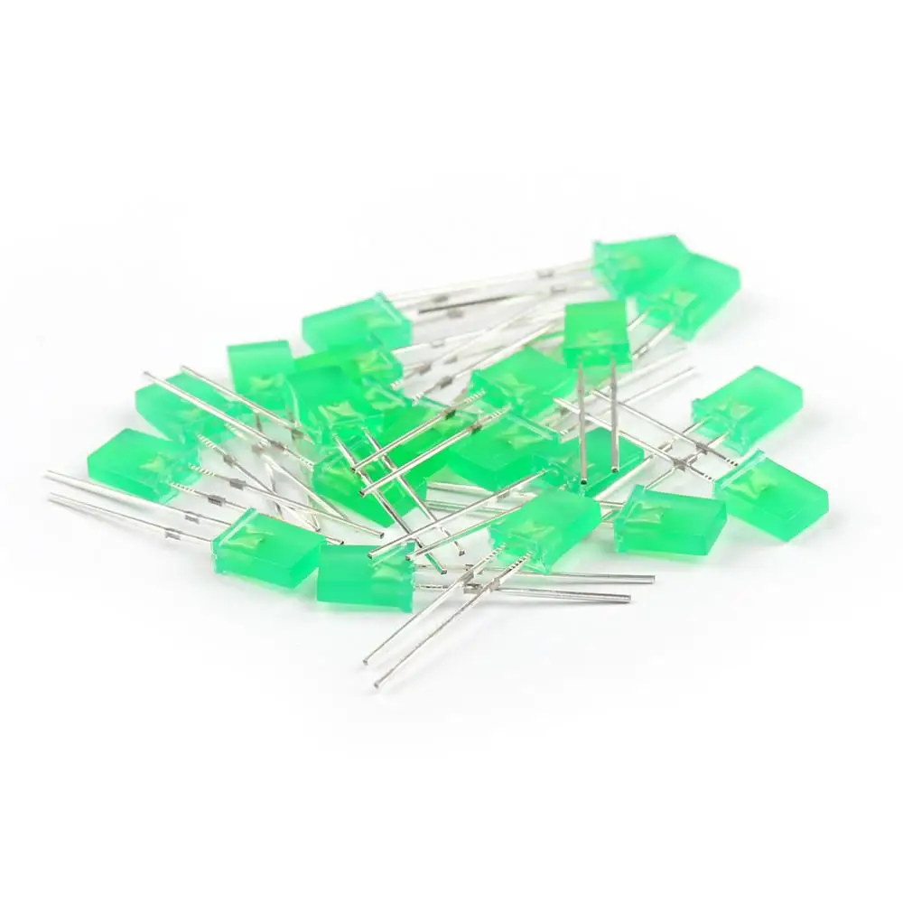 Artudatech 1000 шт LED 2x5x7 мм зеленый рассеянный яркий прямоугольный светодиодный