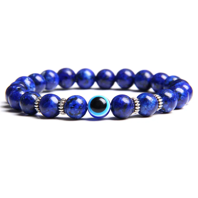 Браслет Evil Eye для мужчин Homme Lava браслеты из камней тигровый глаз натуральный камень оникс браслет evil Eye Homme ювелирные изделия дружбы - Окраска металла: 3