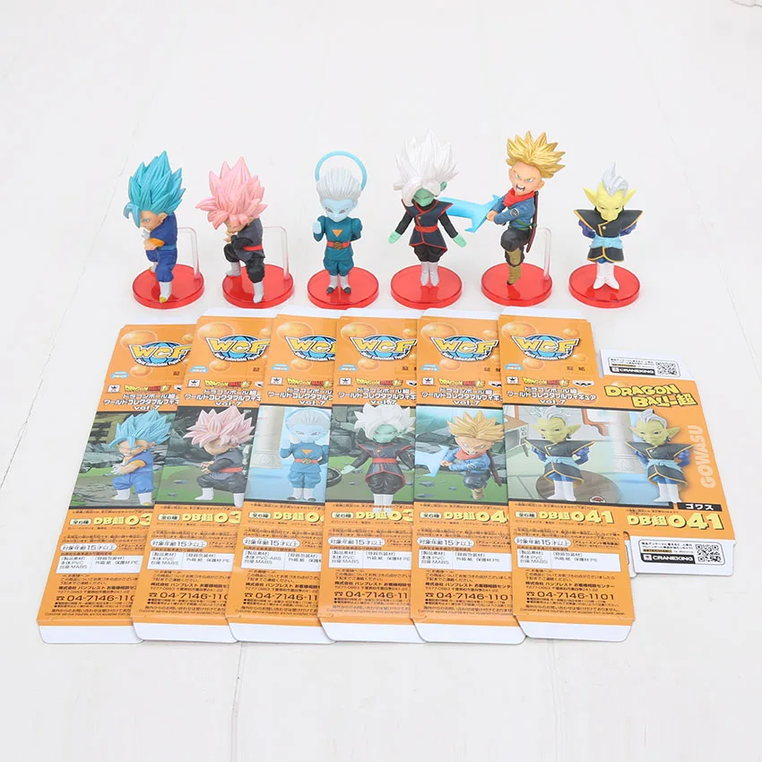 6 шт./компл. 5-7 см Dragon Ball Z Фос Сон Гоку Сын Гохан Вегета пикколо Kuririn Мастер Роши ПВХ, Коллекционная модель, футболка с рисунком персонажей игры «подарки - Цвет: 6 with box