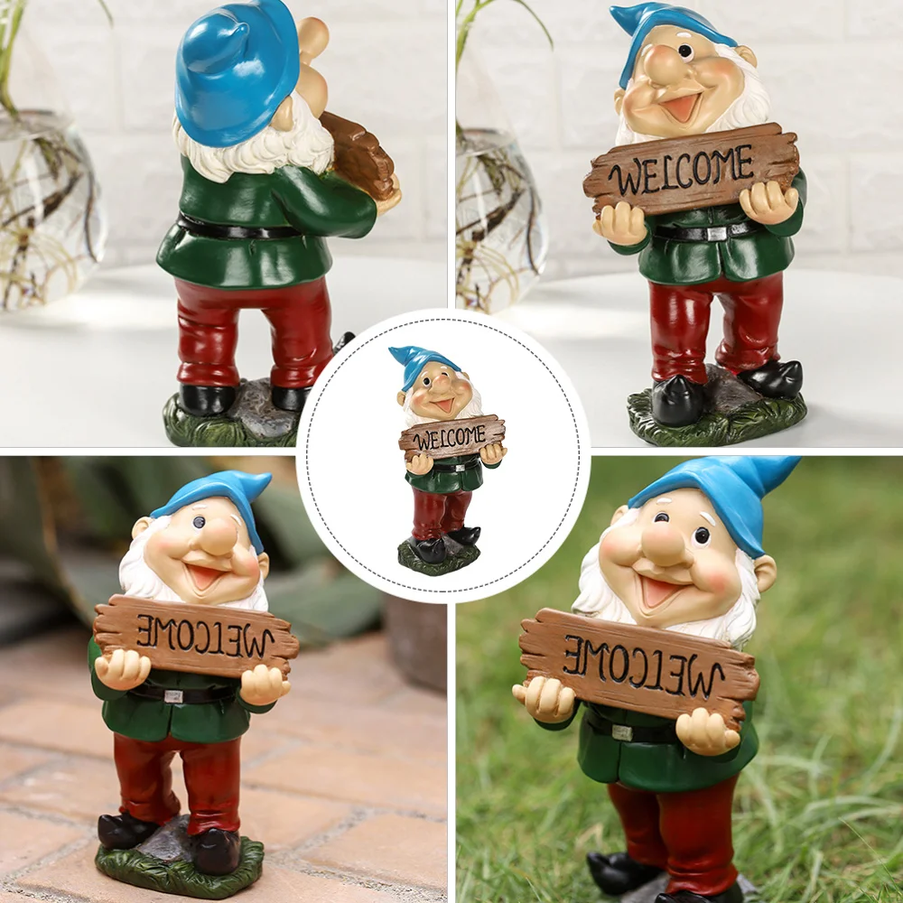 

2pcs Resin Gnome Decoration Garden Gnome Statue Ornament Home Furnishing Gift