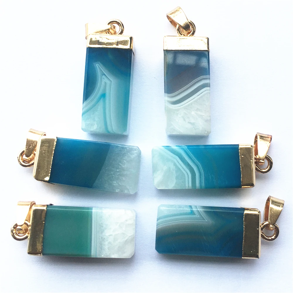 Ожерелье с прямоугольной подвеской Агаты druzys натуральный камень подвески для