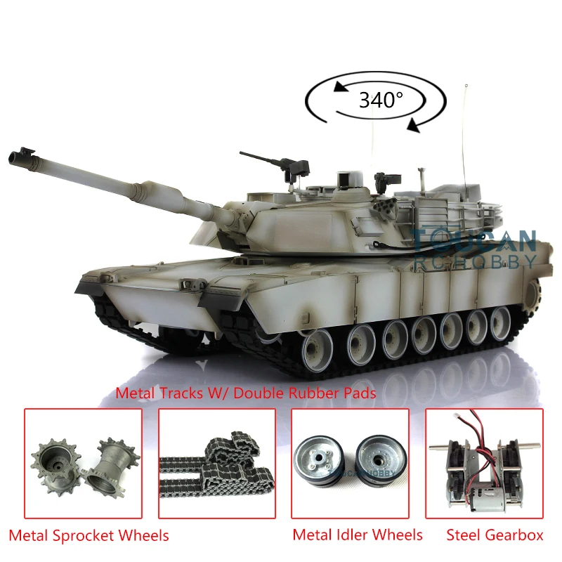 Heng Long 1/16 Snow TK 6 0 S Модернизированный Abrams RTR RC Tank 3918 Metal Tracks W/ Rubbers