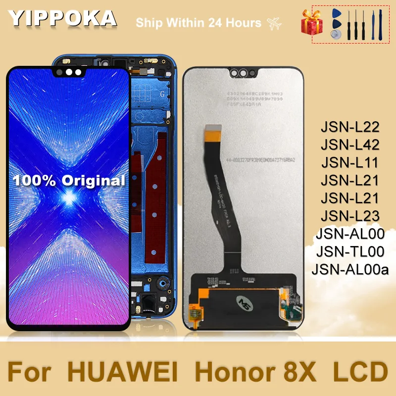 Pantalla LCD de 6,5 pulgadas para Huawei Honor 8X, piezas de repuesto de digitalizador con pantalla t&aacute;ctil, JSN-L21 de pantalla JSN-L22-0