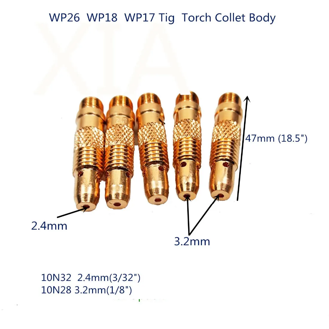 

Inverter DC Welding Machine / Equipment Tungsten Body Collet Argon 10pcs 1.6mm / 2.0mm /2.4mm /3.2mm Welding TIG