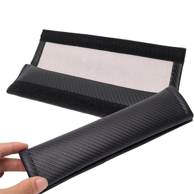 

Car Interior Accessories Auto Decoration Shoulder Seat Belt Cover Case 2pcs For Dodge Challenger Carbon Fiber Pattern Leather