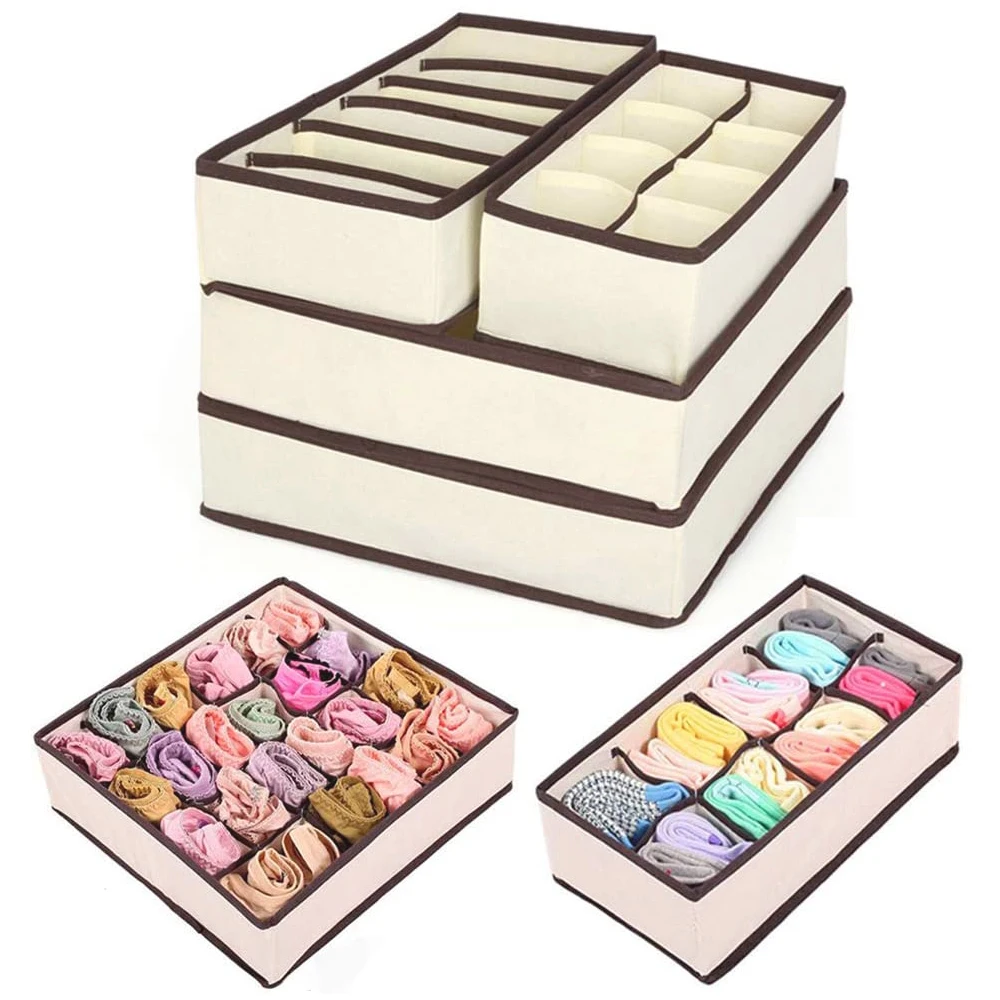 4 шт. ящики для хранения нижнее белье разделитель ящика с крышкой Органайзер