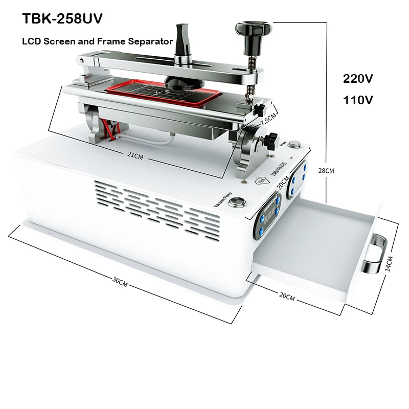 

400W Multi-Function LY-TBK-258UV LCD Screen and Frame Separator for Screen Separating OCA Glue Removing with Built-in UV Curing