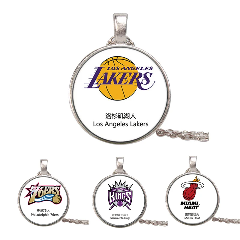 

NBA Basketball Team Badge Pendant Necklace Kobe Lakers Pendants Jewelry Man Teens Basketball Fans Souvenir Accessory Child Gift
