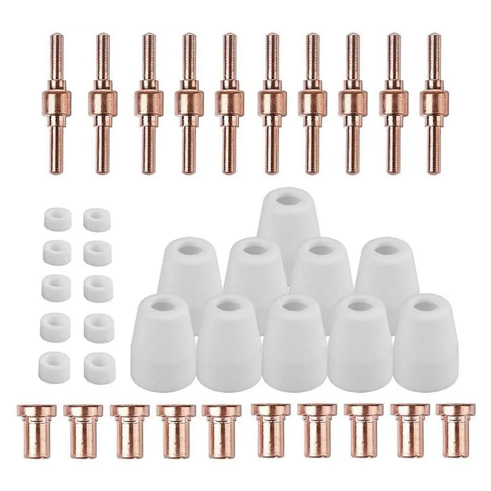 

40pcs Air Plasma Cutter Consumables Extend Fit For PT-31 LG-40 Torch CUT-40 50 Manufacturing Metal Processing Welding Equipment
