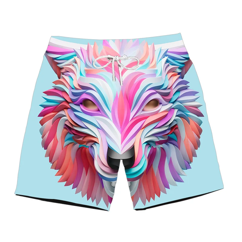 2019 Лев шорты Для мужчин настенная живопись животное Повседневное пляжные плавки