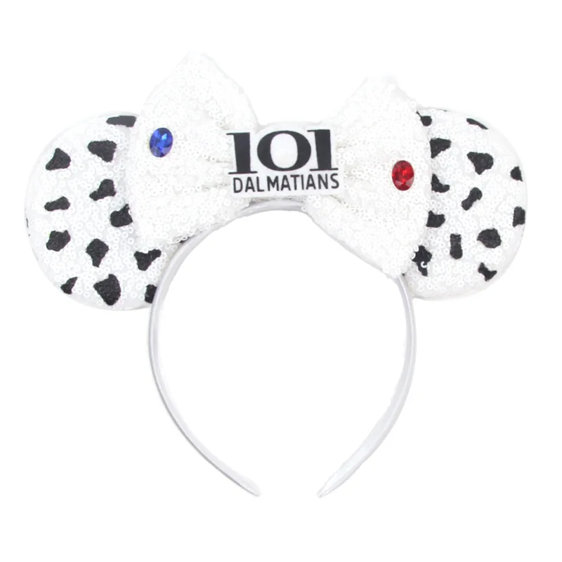 Diademas con orejas de rat&oacute;n para ni&ntilde;a, bandana con lazo de lentejuelas de color caramelo, diadema para fiesta de vacaciones, accesorios para el cabello 2021-4