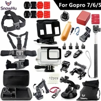 snowhu for gopro 7 6 5 accessories set for gopro hero 7 6 5 protective case monopod tripod for gopro hero 7 6 5 camera gs49