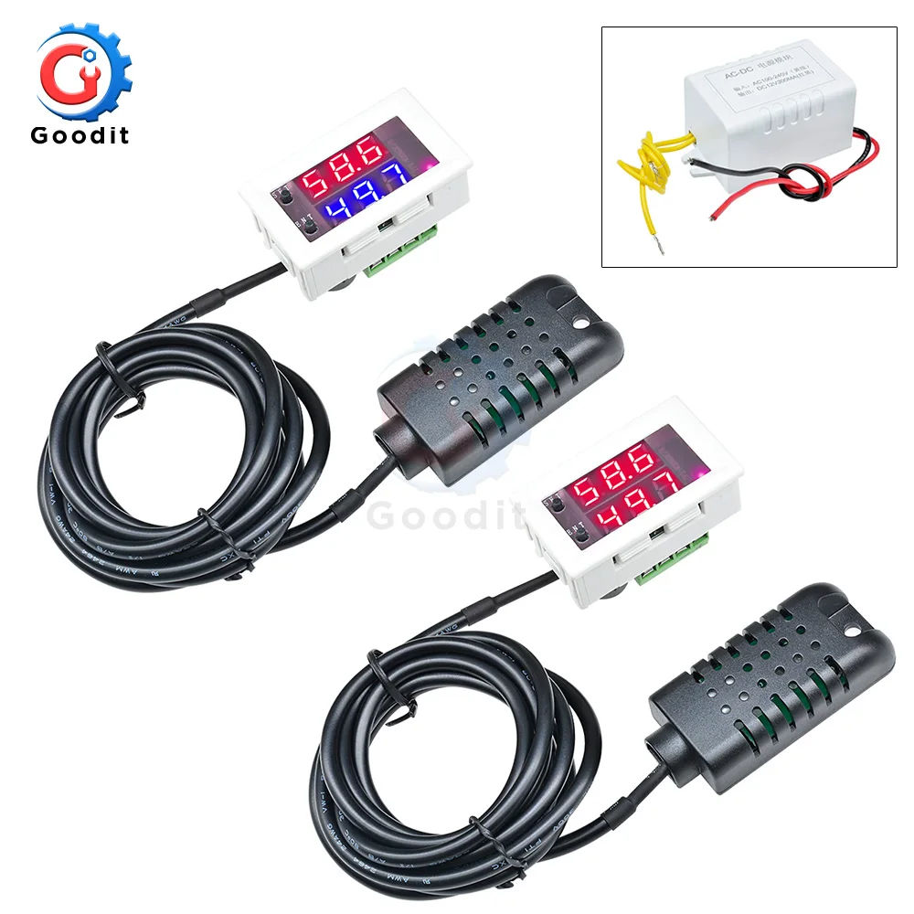 Цифровой мини гигрометр для контроля влажности переменный ток 110 220 в постоянный