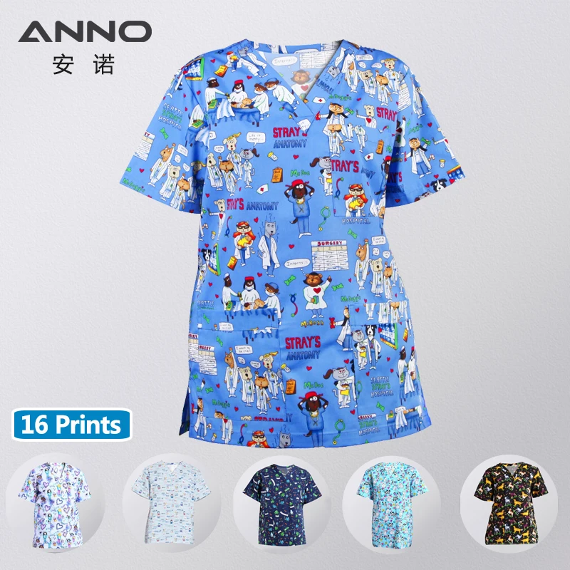 ANNO-uniforme médico de enfermería para hombre y mujer, suministros de clínica Dental, camisa para enfermera