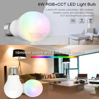 FUT014 AC85V-265V E27 Miboxer 6W RGB+CCT led bulb lamp smart mobile phone APP WIFI led light white warm Dimmable Lampada Light