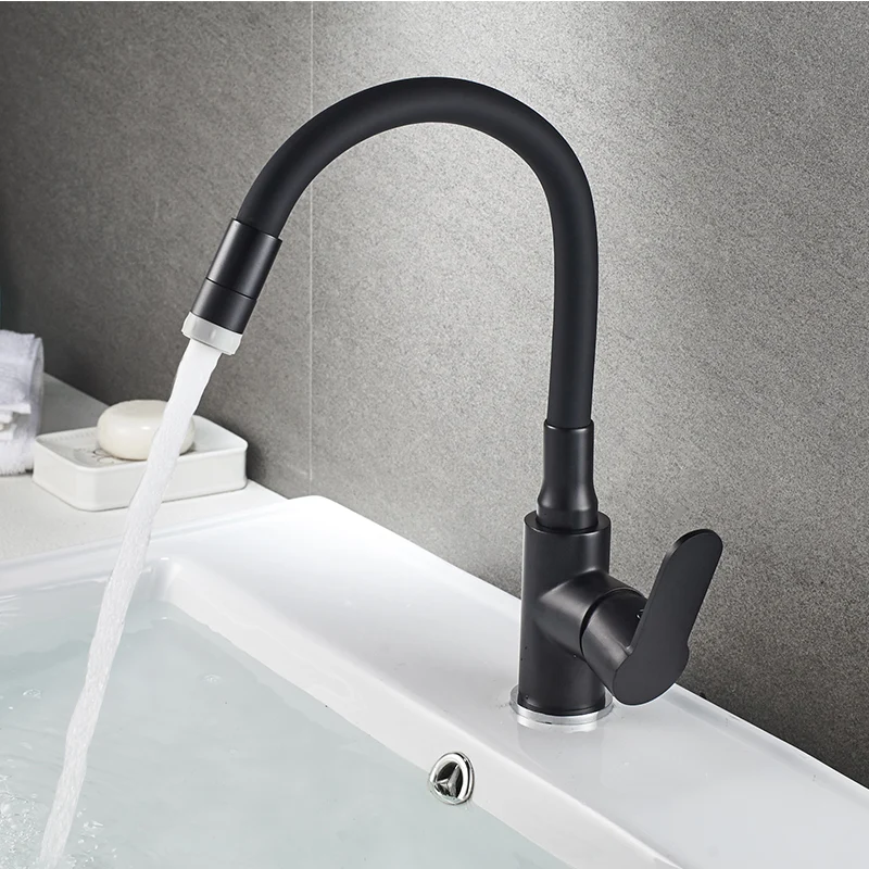 Черный кран латунный для раковины ванная комната смеситель душа ванной белый