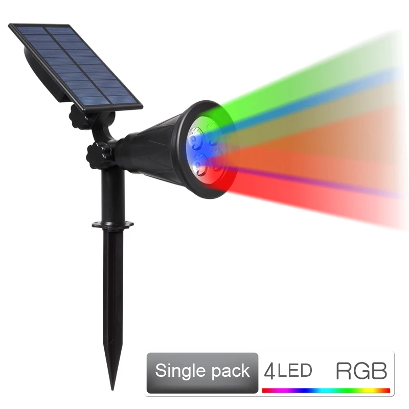 4LED Водонепроницаемый Ландшафтные прожекторы Солнечная стена газонный