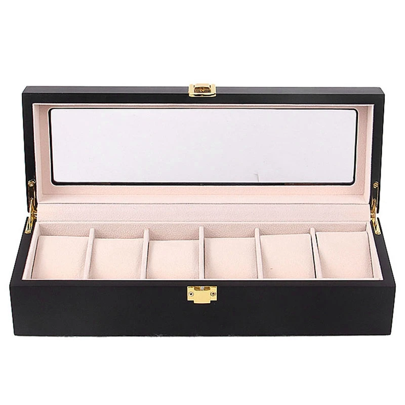 

Beige Lining Wooden Watch Display Case, Glass Topped Wooden Watch Display Case Watch Organizerr,Jewelry Storage