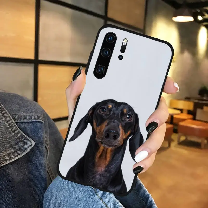 

Cute Dachshund dog Phone Cases Funda For Huawei P9 P10 P20 P30 Lite 2016 2017 2019 plus pro P smart