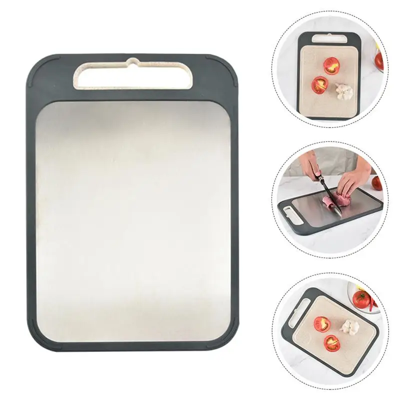 

Разделочная доска из нержавеющей стали, двухсторонняя разделочная доска, кухонная разделочная доска, двухсторонняя кухонная круглая доска