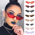 Очки кошачий глаз женские брендовые дизайнерские маленькие треугольные Винтажные Солнцезащитные очки в стиле ретро пикантные солнцезащитные очки кошачий глаз фиолетовые черные красные солнцезащитные очки