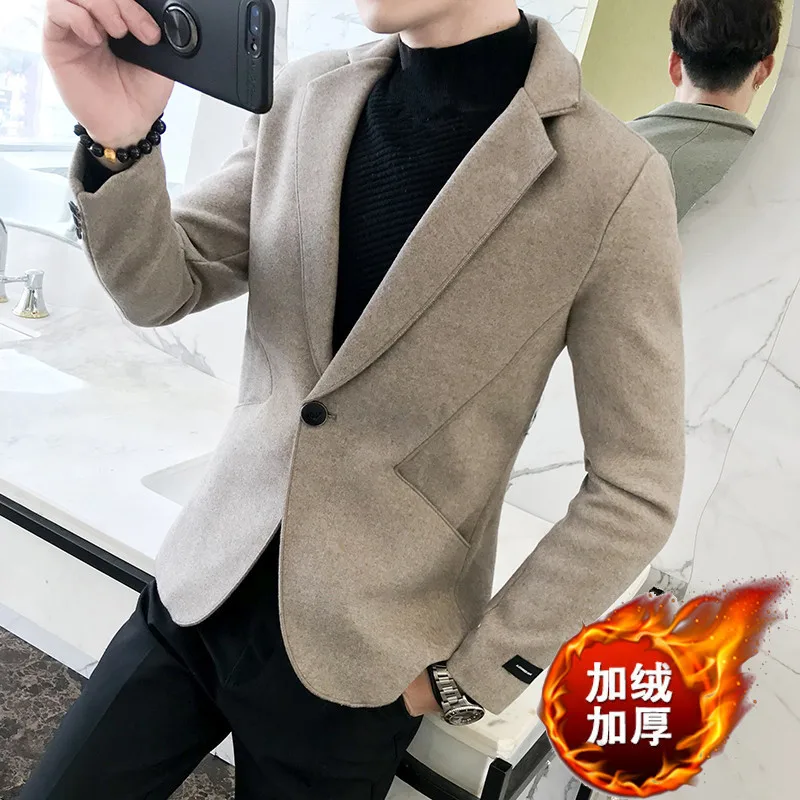 Зимний мужской новый бархатный толстый шерстяной высококачественный деловой