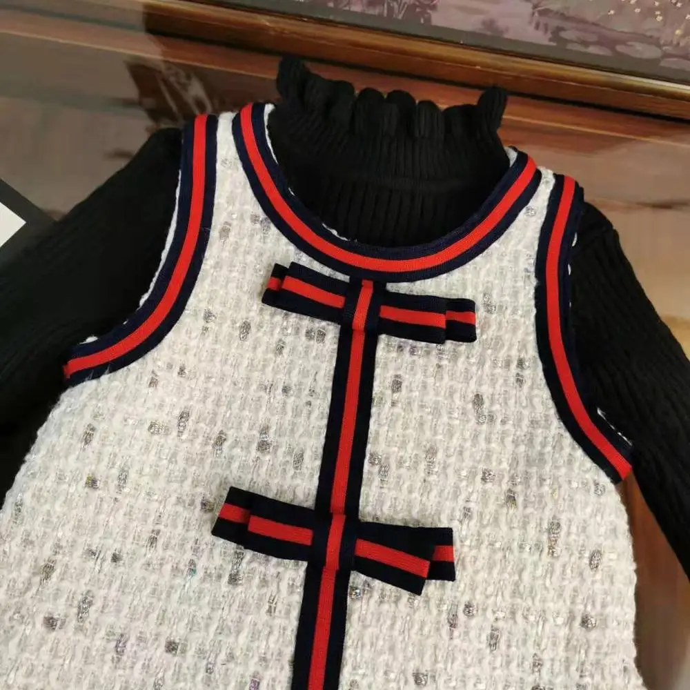 Girls Dress Winter Elegant Warm Party Birthday Kids Clothing Luxury Brand Bow Princess Toddler Baby | Детская одежда и обувь