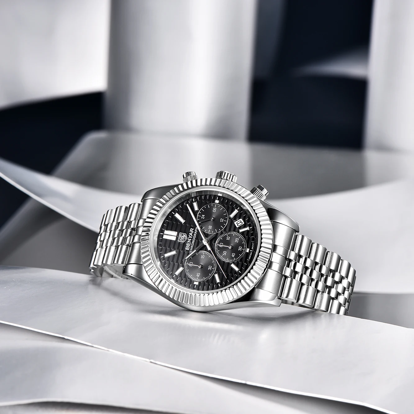Benyar Design 2021 New Top Leisure Men Quartz Watch 40.5mm Sapphire Glass Stainless Steel Waterproof Luminous Watch Reloj Hombre enlarge