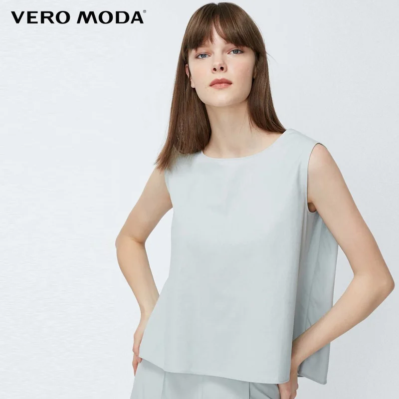 Женский Свободный Топ без рукавов с круглым вырезом| |