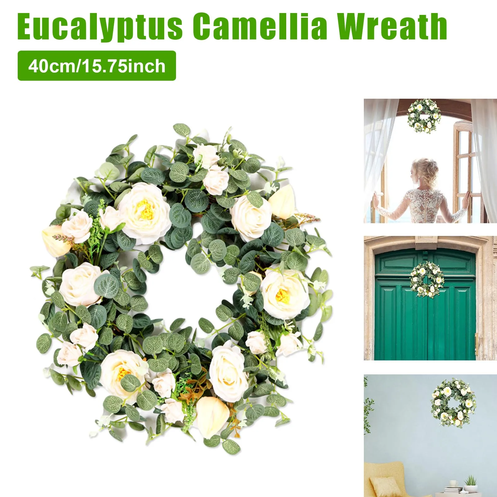 

Spring Artificial Flower Wreath Eucalyptus Garland Ornament