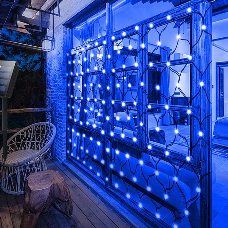 

3*2M 200 LED Solar Net Mesh Fairy String Light Outdoor Solar Curtain Fairy Light Christmas Garland For Wedding Holiday Decor