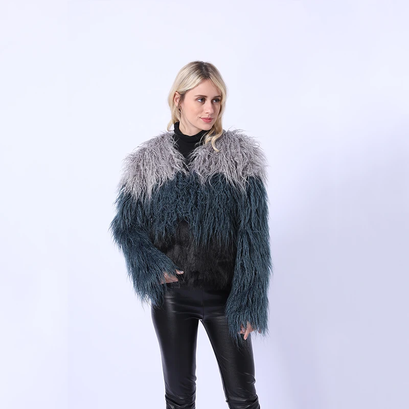 Женское меховое пальто и куртка большого размера уличное из искусственного меха