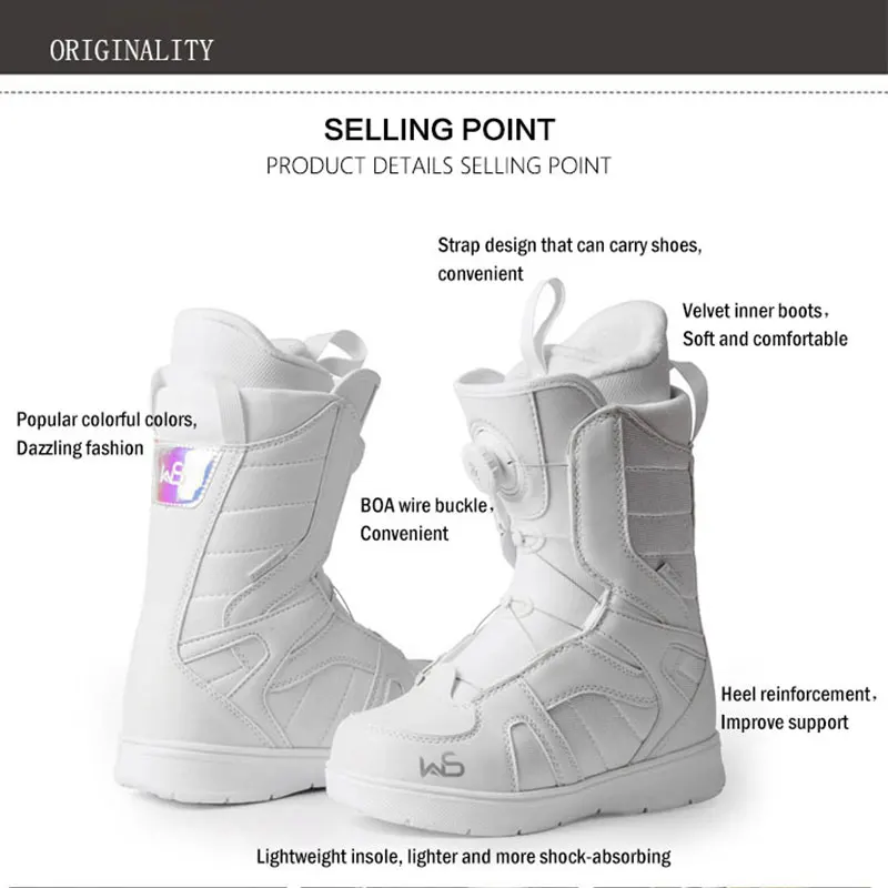 Женская профессиональная Лыжная обувь нескользящие износостойкие теплые