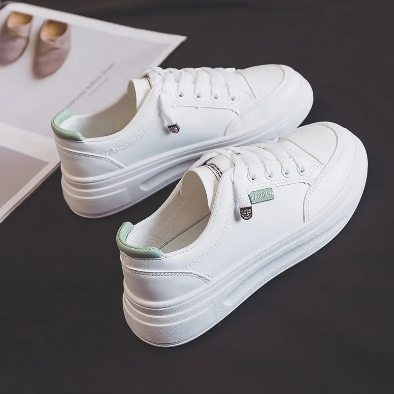 Casual 2021 Autumn Summer New Board Shoes Breathable Leather Small White Shoes Women's Version Versatile Lovely Single Shoes