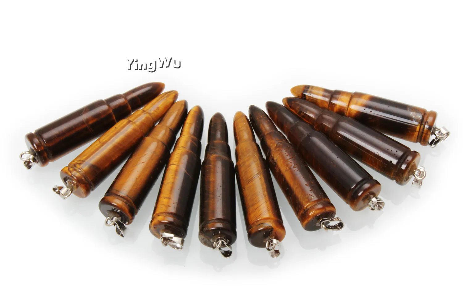 

Yingwu Hot sale 5pcs Lot Column Necklace Pendants Fashion Natural Tiger Eye Stone Bullet Pendant For Necklace Jewelry