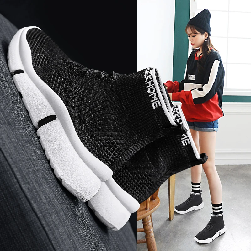 NIKEzi/удобные уличные модные женские высокие носки для девочек обувь путешествий