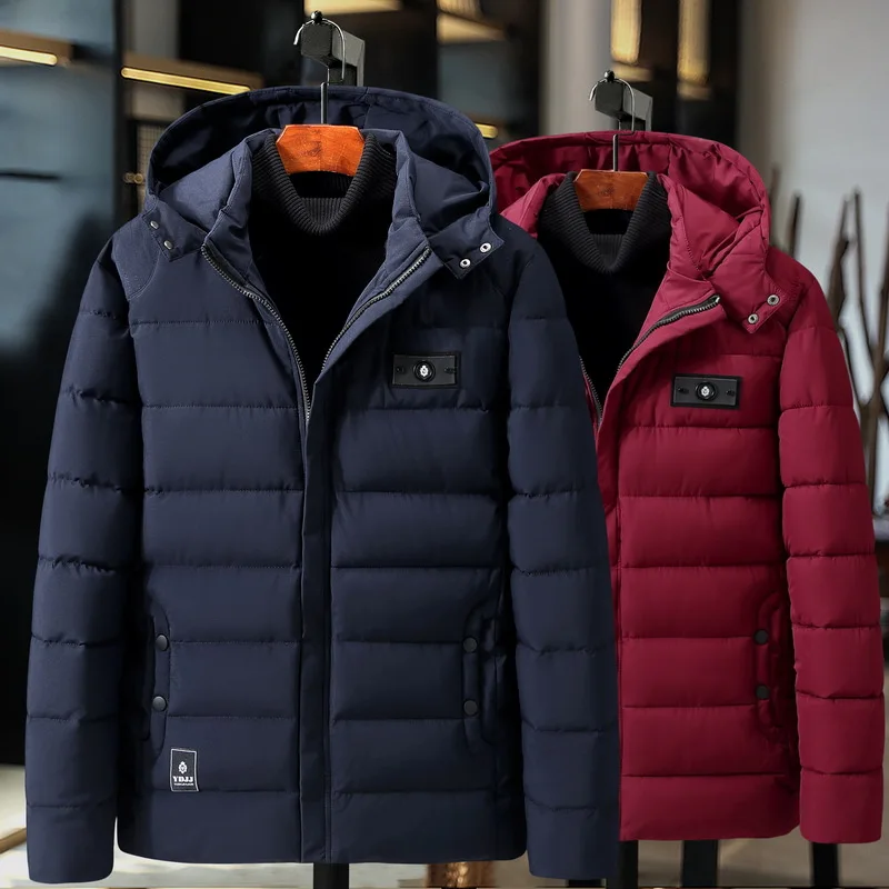 

2021 Winter Men's Clothing Warm Jackets Men Parkas Oversized Solid Color Hooded Man Jacket Men Large Size 5XL 6XL 7XL 8XL 9XL