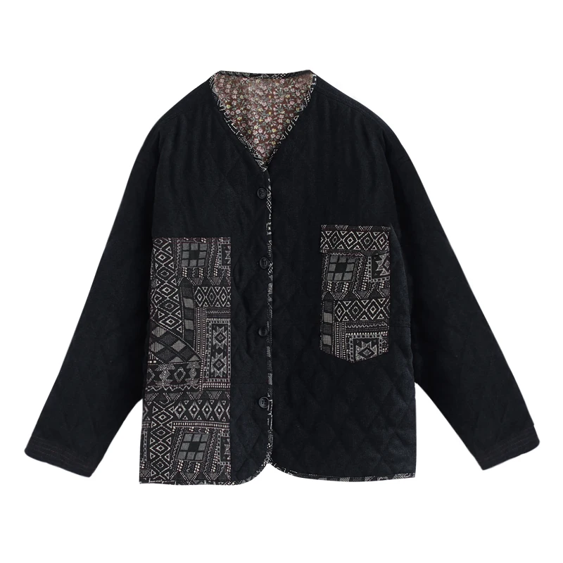 

Aransue Autumn Winter Cotton Coat New Large Size Retro Veste Thin Warm Jacket Good Quality Lightweight Outwear
