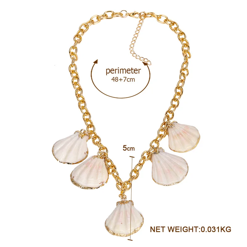Модное роскошное ожерелье с подвеской в виде ракушек для женщин летнее стиле