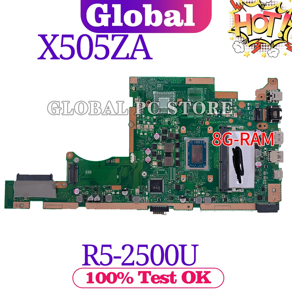 

X505Z for ASUS X505ZA K505Z A580Z A505Z laptop motherboard Original mainboard 100% test OK R5-2500U 8G-RAM