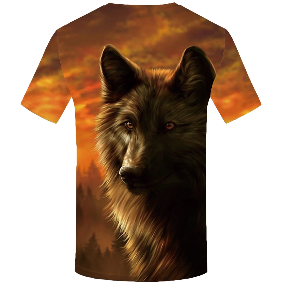

Wolf T Shirt Jungle Shirts Animal Clothing Tees Clothes Tops Men Mens Male Slim Homme