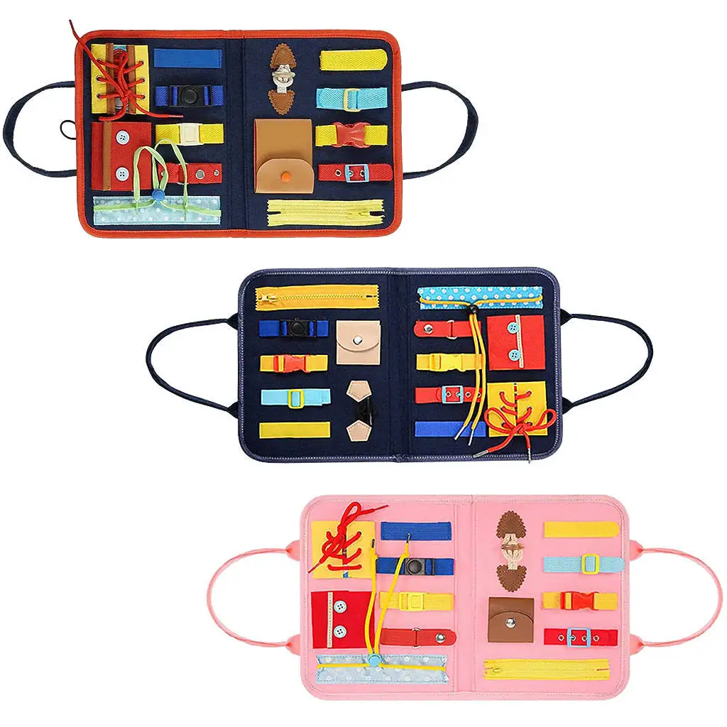 

Portable Foldable Travel Felt Baby Busy Board Zipper Button Dressing Skills Early Educational Learning Airplane Toys
