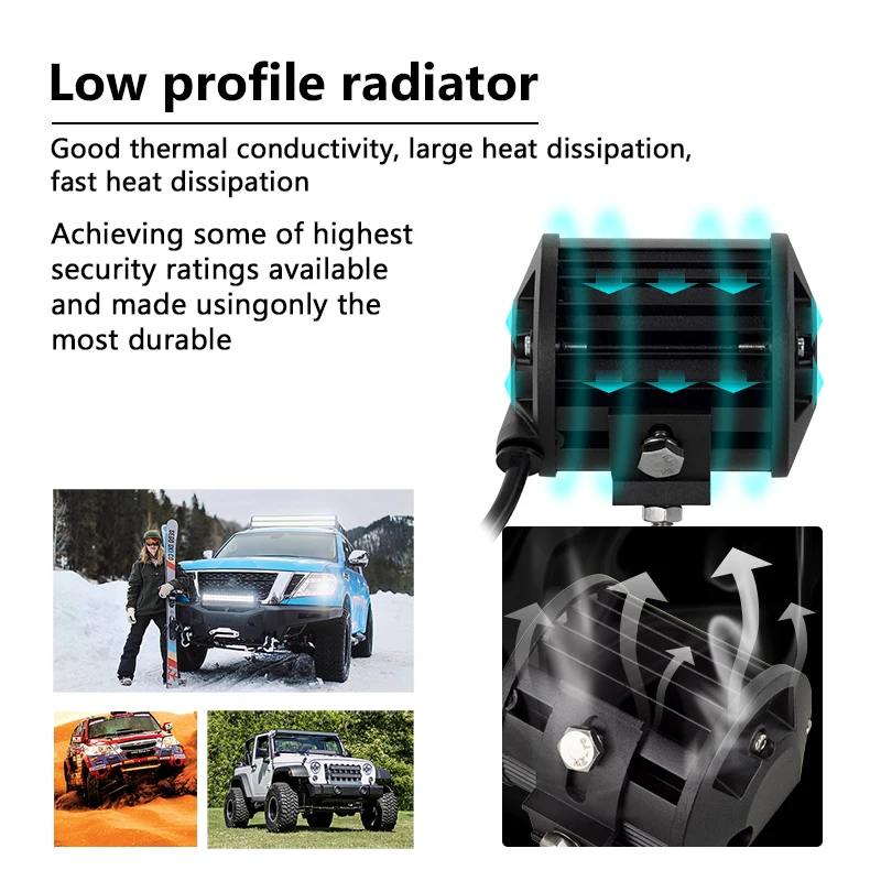 

RIGIDON 2PCS 4-Row 4INCH 60W Spot Light LED Work Light for Jeep Offroad 4x4WD Truck SUV UTE ATV Car Driving Light