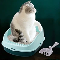 pet cat toilet bedpan anti splash cats litter box cat dog tray with scoop kitten dog clean toilet home plastic sand box supplies