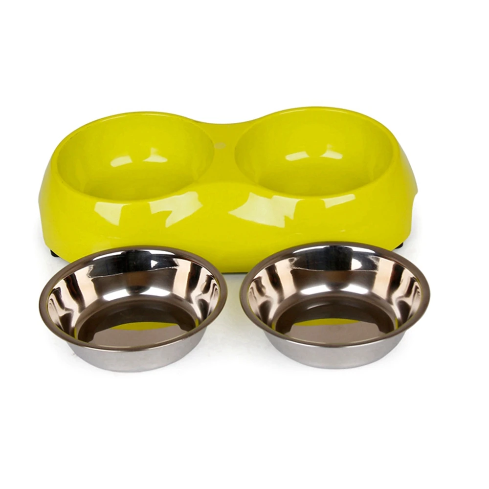 Меламиновая двойная миска для домашних животных из нержавеющей стали собак