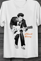 chuck berry guitar legend rock n roll retro cool tshirt cotton customize tee shirt