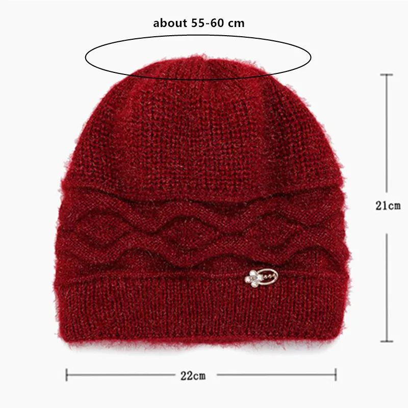 

SILOQIN 2019 New Winter Women Warm Beanie Knitted Hat Plush Thick Beanies Fashion Brands Women's Winter Hats Beanie Multicolor